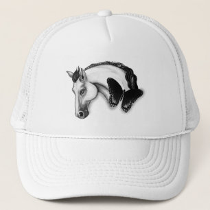 Ontwerp van witte paarden en vlinders trucker pet