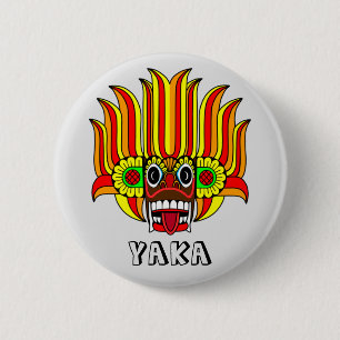 Ontwerp van Yaka (Sri Lanka-duivel) Ronde Button 5,7 Cm