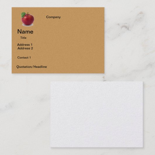 ONTWERP VAN ZAKELIJKE appelen Visitekaartje (Voorkant / Achterkant)