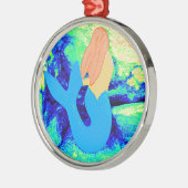 ontwerp van zeemeermin met blauwe staart metalen ornament (Links)