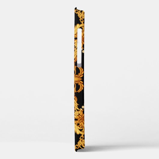 Ontwerp van zijden sjaal met roerstenen en goud Case-Mate iPhone case (Achterkant / Links)