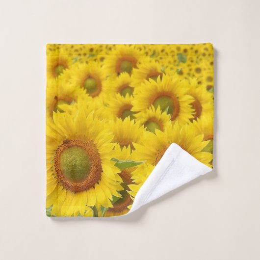 Ontwerp van zonnebloemen bad handdoek (Wasdoekje)