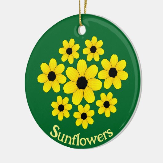 Ontwerp van zonnebloemen keramisch ornament (Links)