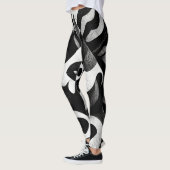 Ontwerp van zwart en wit proefmodel leggings (Links)