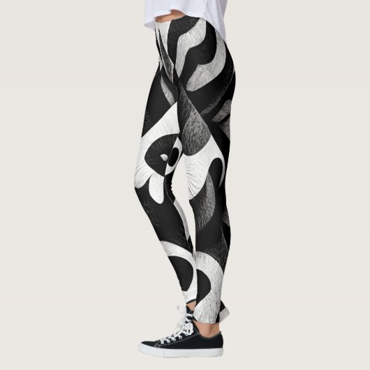 Ontwerp van zwart en wit proefmodel leggings (Links)