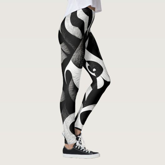 Ontwerp van zwart en wit proefmodel leggings (Rechts)
