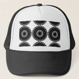 Ontwerp van zwart looppatroon. Personaliseer Trucker Pet