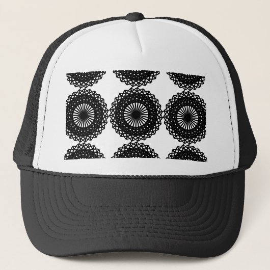 Ontwerp van zwart looppatroon. Personaliseer Trucker Pet (Voorkant)