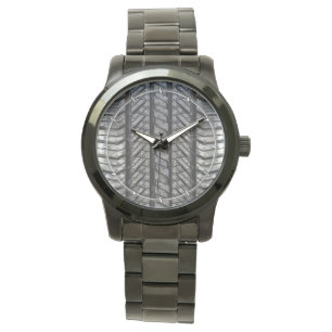 Ontwerp van zwart rubberen draaddraad horloge
