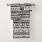 Ontwerp van zwart-wit aztec-patronen bad handdoek (Insitu)