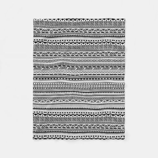 Ontwerp van zwart-wit aztec-patronen fleece deken (Voorkant)