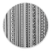 Ontwerp van zwart-wit aztec-patronen keramische knop (Voorkant)