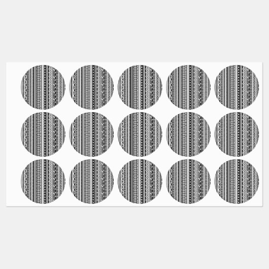 Ontwerp van zwart-wit aztec-patronen labels (Vel)
