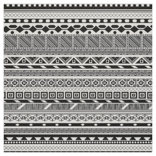 Ontwerp van zwart-wit aztec-patronen stof (Swatch)