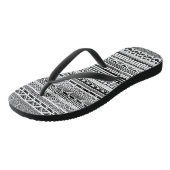 Ontwerp van zwart-wit aztec-patronen teenslippers (Schuin)