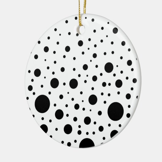 Ontwerp van zwart-wit-cirkels keramisch ornament (Links)