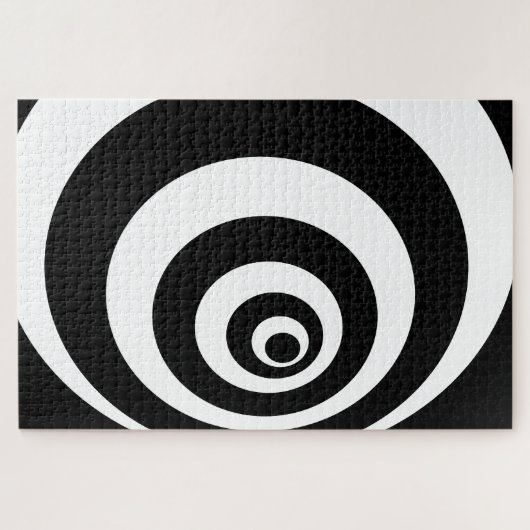 Ontwerp van zwart-wit-cirkels legpuzzel (Horizontaal)