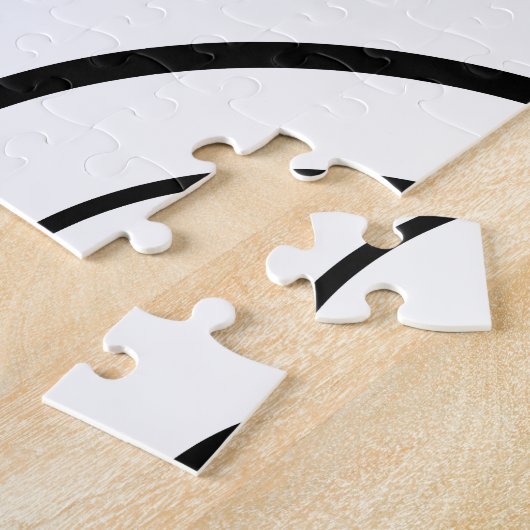 Ontwerp van zwart-wit-cirkelvormig ontwerp | Minim Legpuzzel (Zijkant)