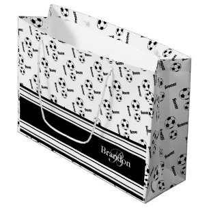 Ontwerp van zwart-wit Voetbal Large Cadeautasje