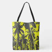 Ontwerp van zwarte en gele handpalmen tote bag (Achterkant)