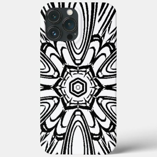 ontwerp van zwarte en witte bloem Case-Mate iPhone case (Achterkant)