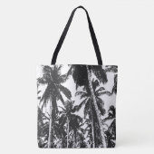 Ontwerp van zwarte en witte palmbomen tote bag (Voorkant)