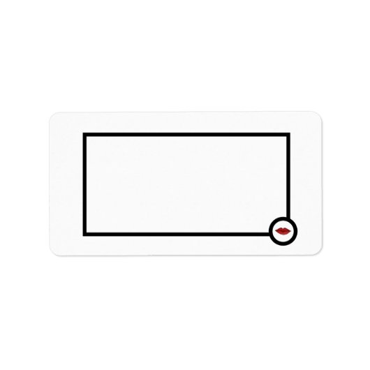 Ontwerp van zwarte en witte rode lippen etiket (Voorkant)