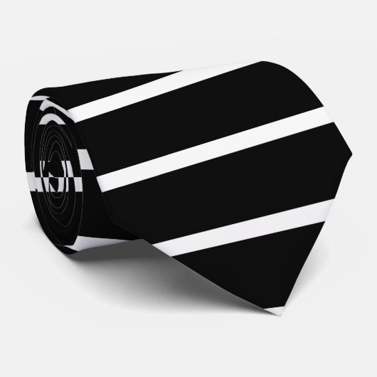 Ontwerp van zwarte en witte strepen stropdas (Opgerold)