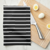 Ontwerp van zwarte en witte strepen theedoek (Quarter Fold)