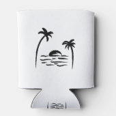 Ontwerp van zwarte palmbomen blikjeskoeler (Achterkant)