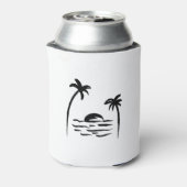 Ontwerp van zwarte palmbomen blikjeskoeler (Blikje Achterkant)