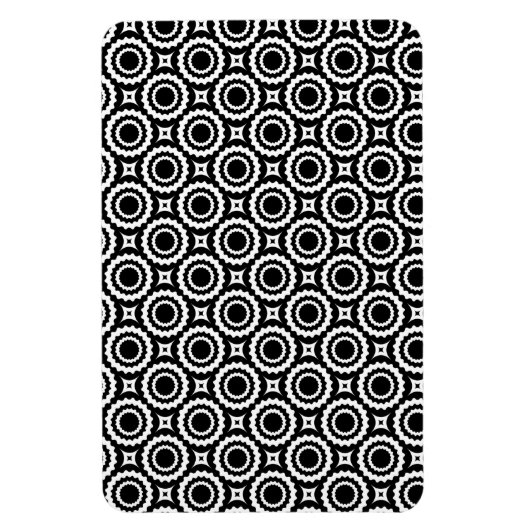 Ontwerp van zwarte witte zigzag-cirkels magneet (Verticaal)