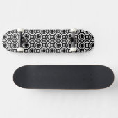 Ontwerp van zwarte witte zigzag-cirkels persoonlijk skateboard (Horizontaal)