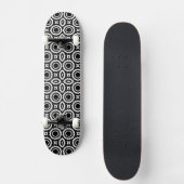 Ontwerp van zwarte witte zigzag-cirkels persoonlijk skateboard (Voorkant)