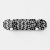 Ontwerp van zwarte witte zigzag-cirkels persoonlijk skateboard (Horizontaal)