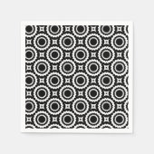 Ontwerp van zwarte witte zigzag-cirkels servetten (Voorkant)