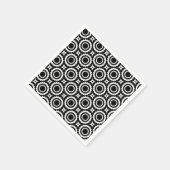 Ontwerp van zwarte witte zigzag-cirkels servetten (Hoek)
