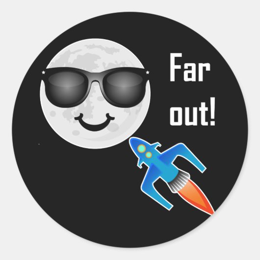 Ontwerp ver uit - Klassieke ronde sticker (Voorkant)