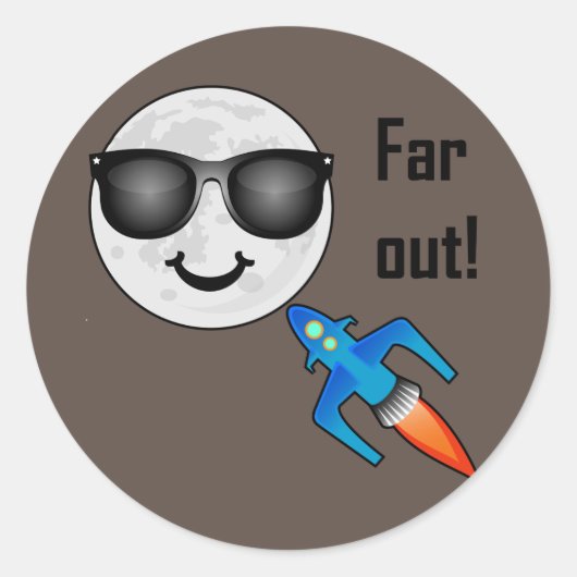 Ontwerp ver uit - Klassieke ronde sticker (Voorkant)