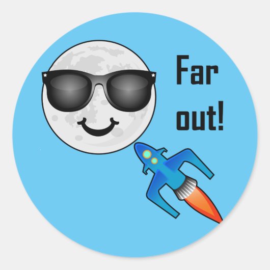 Ontwerp ver uit - Klassieke ronde sticker (Voorkant)