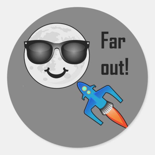 Ontwerp ver uit - Klassieke ronde sticker (Voorkant)