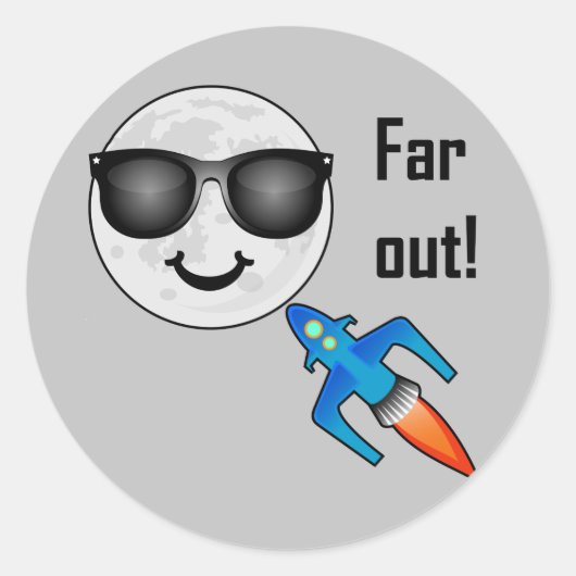 Ontwerp ver uit - Klassieke ronde sticker (Voorkant)