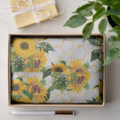 Ontwerp vier van de zonnebloem- en bijenreeks tissuepapier (Geschenk)