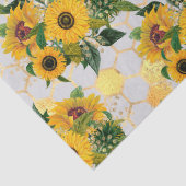 Ontwerp vier van de zonnebloem- en bijenreeks tissuepapier (Detail)