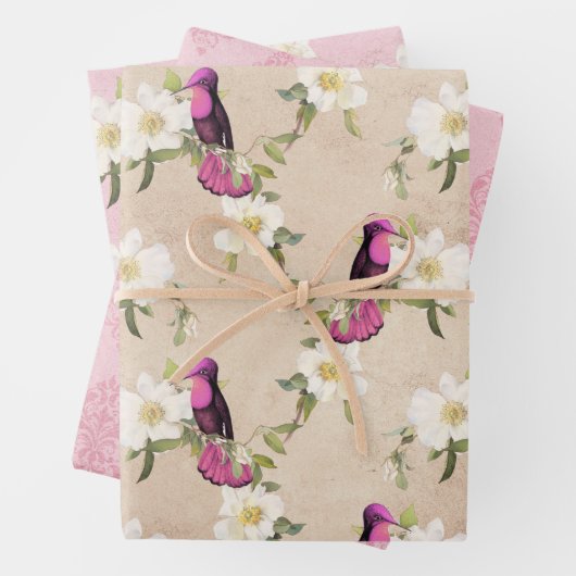 Ontwerp vijf Humming Birds reeks Inpakpapier Vel (In situ)