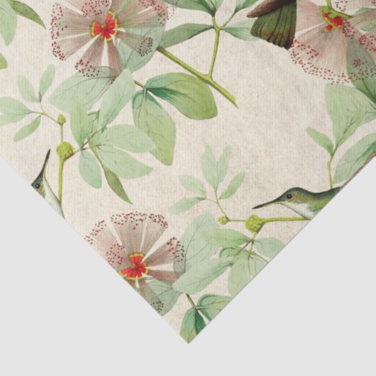 Ontwerp vijf Humming Birds reeks Tissuepapier (Detail)