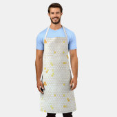 Ontwerp vijf zonnebloem- en bijenreeksen schort (Gedragen)