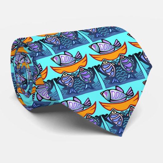 ONTWERP VISMOTIF-STROPDAS STROPDAS (Opgerold)