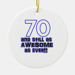 ontwerp voor 70e verjaardag keramisch ornament