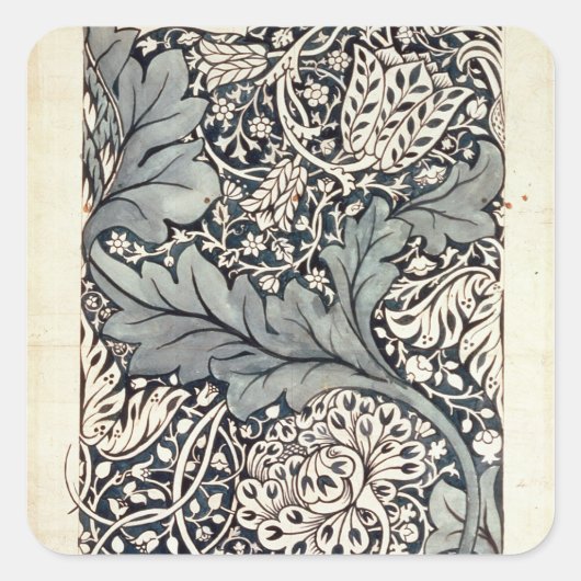 Ontwerp voor Avon Chintz, c.1886 Vierkante Sticker (Voorkant)